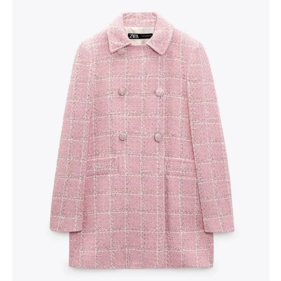 Zara Plaid Coat - Picture 4 of 8